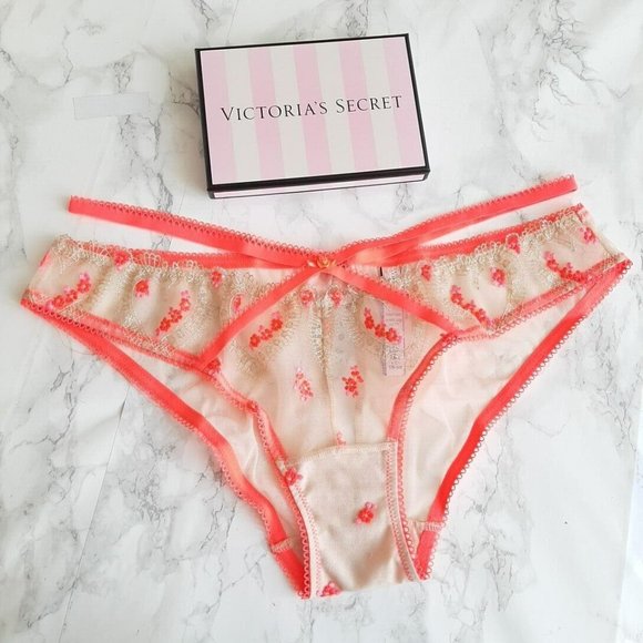 Nwt Victorias Secret Dream Angels Heart Embroidery Keyhole Cheekini Panty - Picture 4 of 9